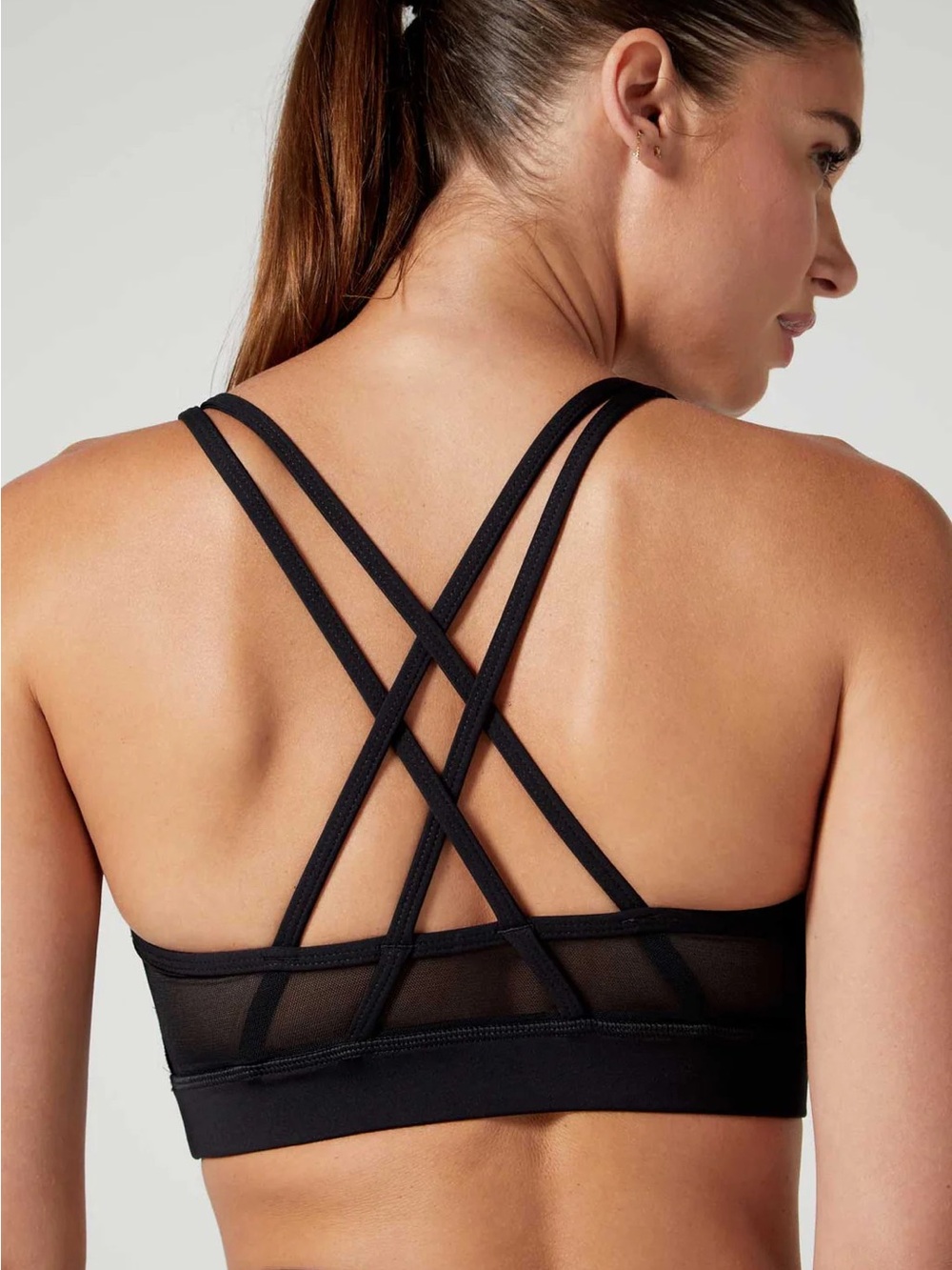 WITH Wear It To Heart Strappy Back Sports Bra, Black – Size Medium